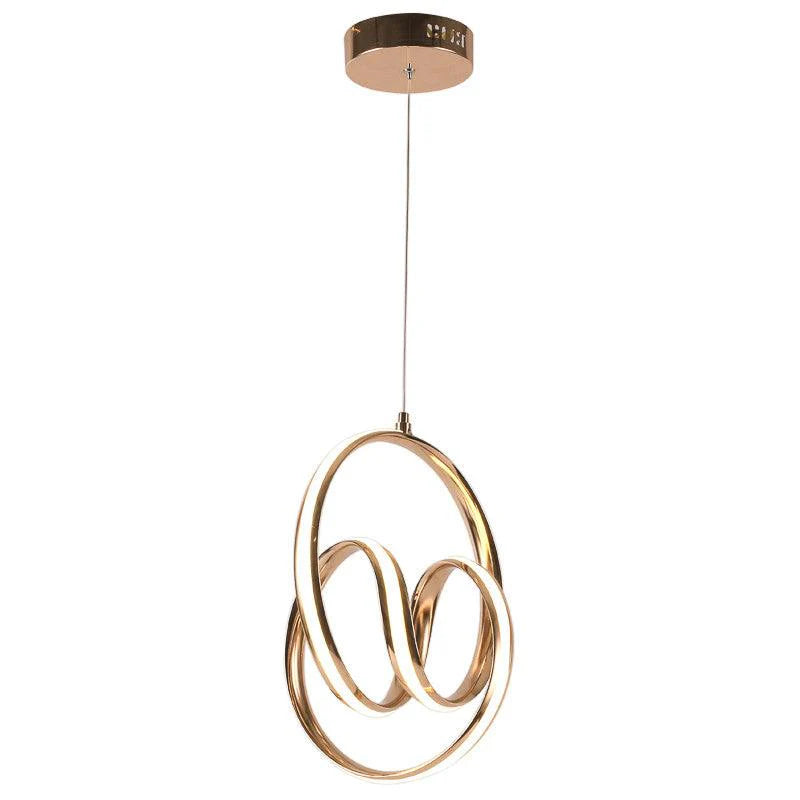 Modern Artistic LED Loop Chandelier – Gold Pendant Light for Living