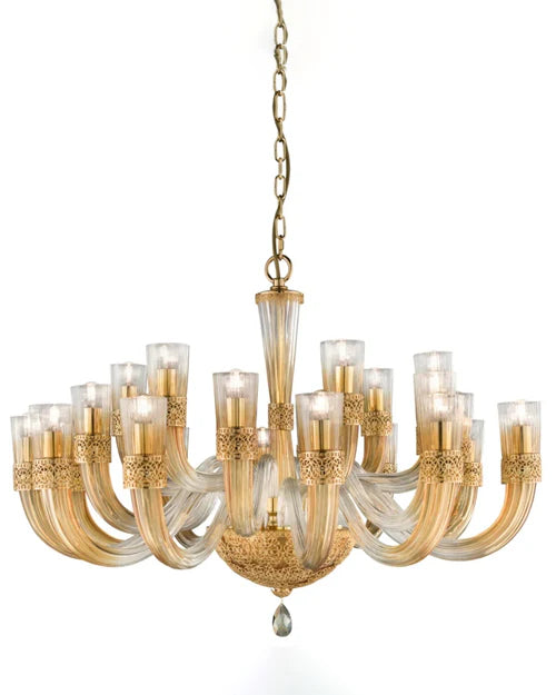 Grand Venetian Gold Murano Glass Chandelier