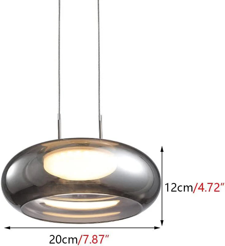 Smoky Grey Dome Pendant Light – Modern Glass Ceiling Lamp for Dining & Living Room