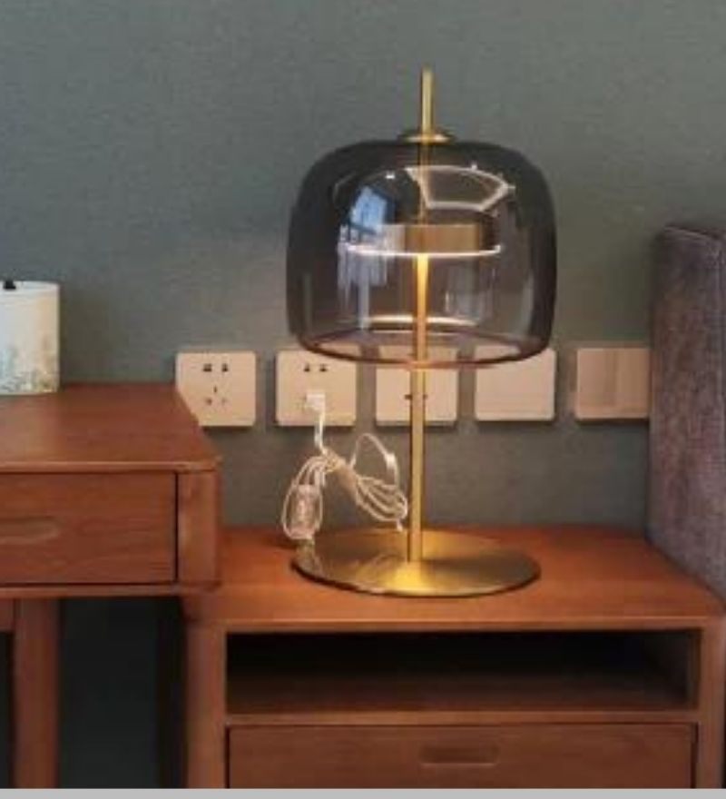 Smoke Glass LED Table Lamp
