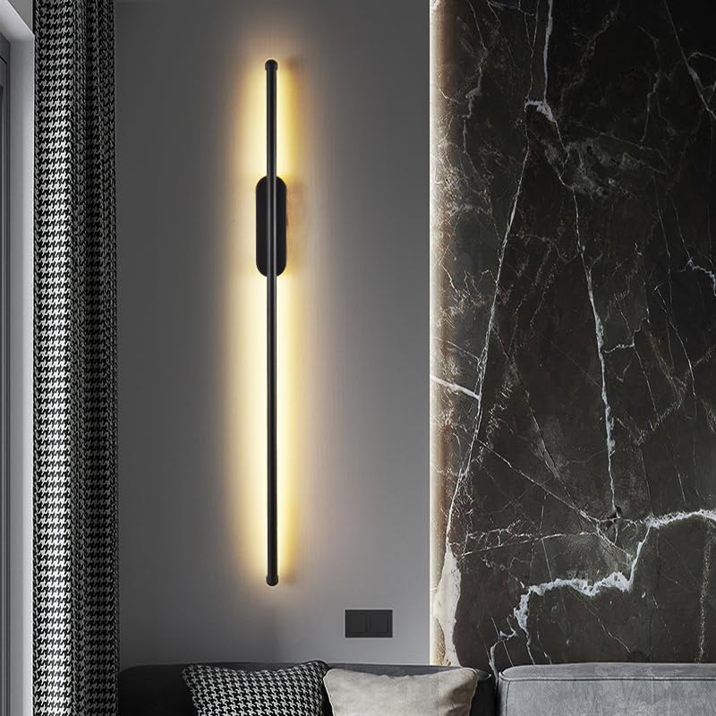 LED Black Long Modern Wall Light 80 cm