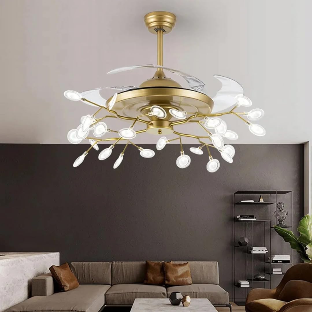 Gold Firefly Ceiling Fan Chandelier