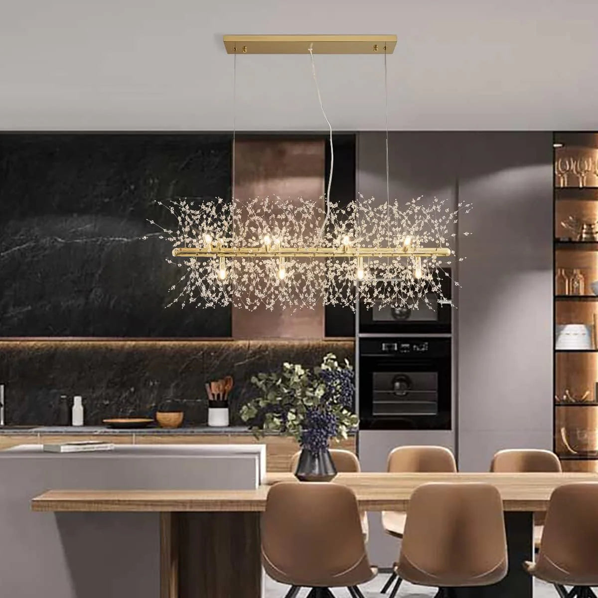 Rectangular Crystal Chandelier