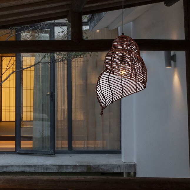 Retro Wicker Pendant Light