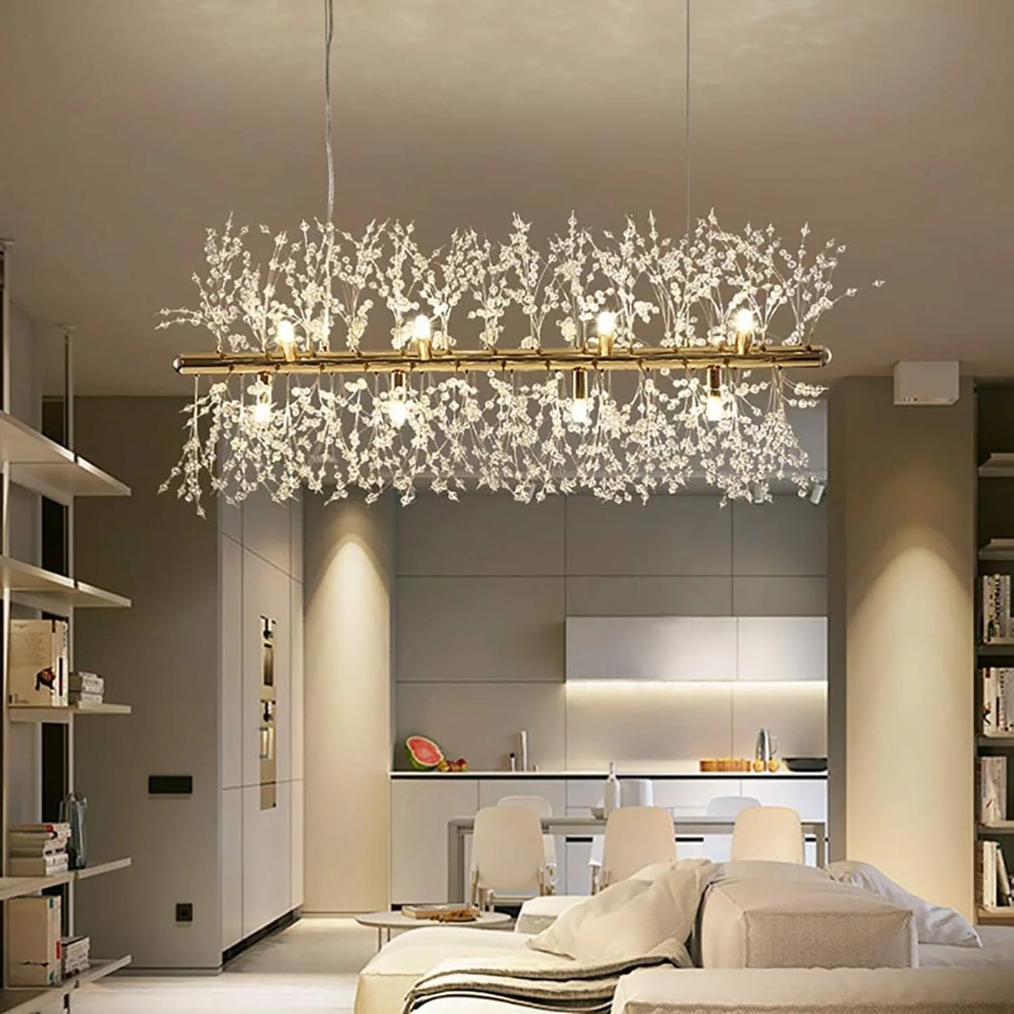 Rectangular Crystal Chandelier