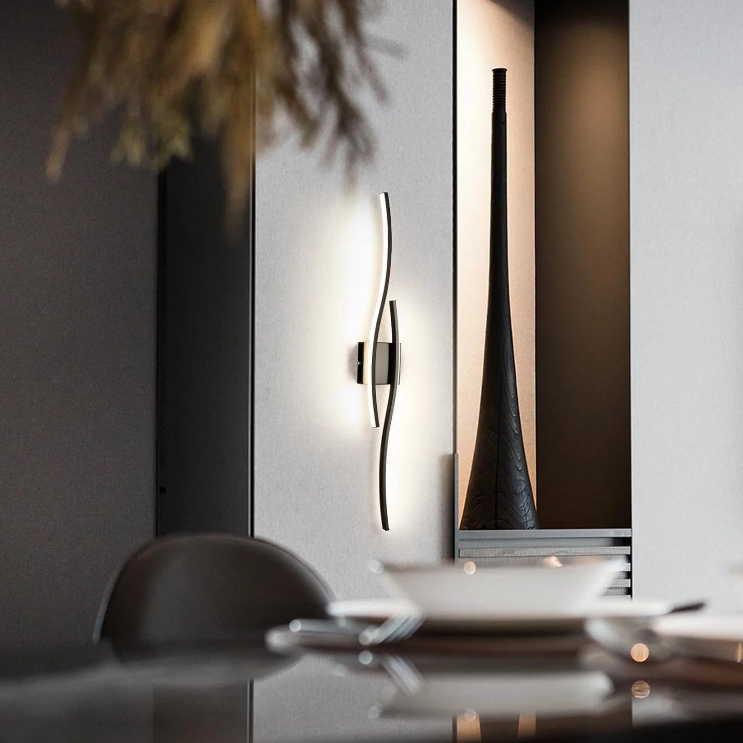 LED Black Long Wall Light