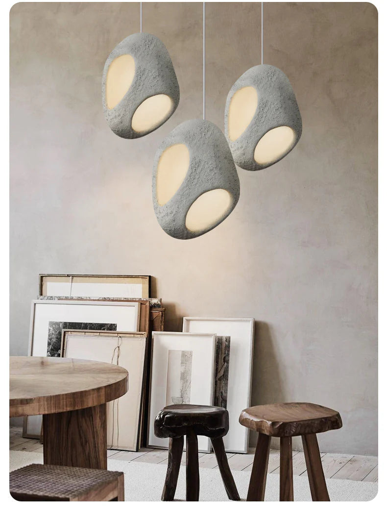 Modern Sculptural Pendant Light – Matte White Textured Finish 600MM