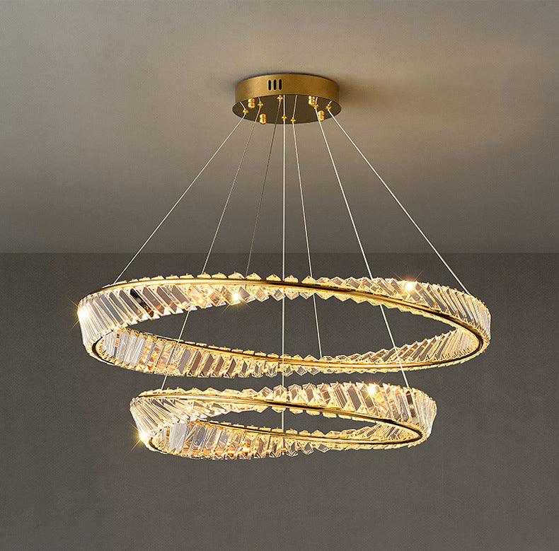 2 Ring Crystal LED Chandelier