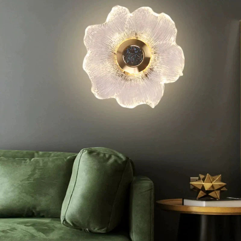Flower Led Glass Wall Light