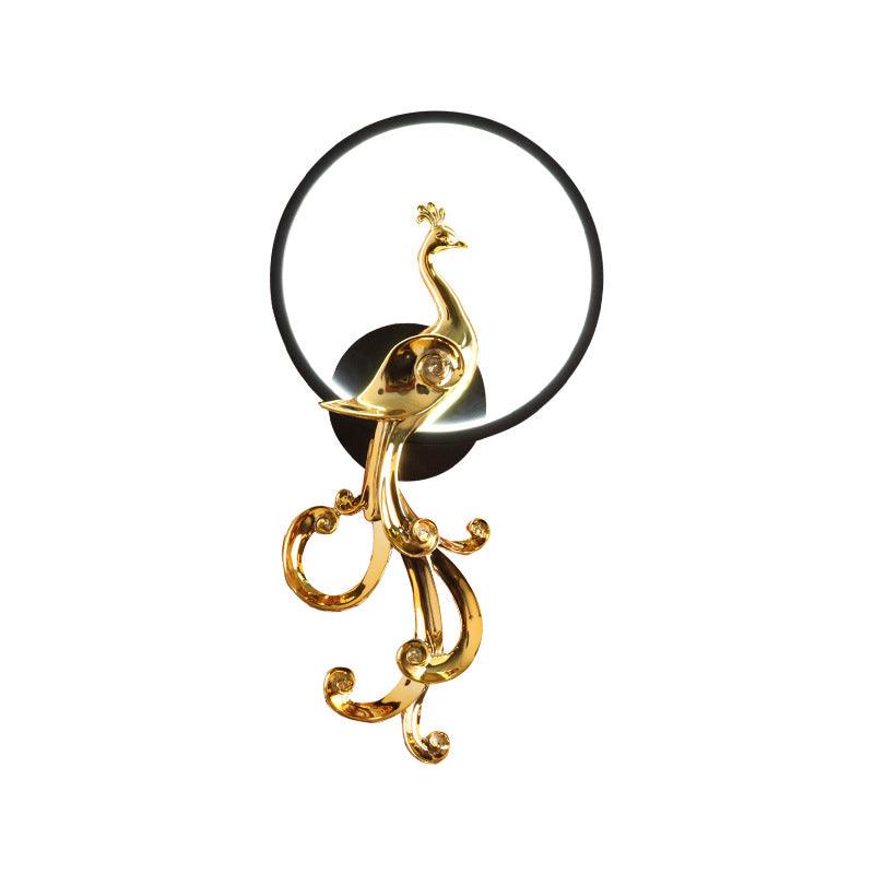 Golden Peacock LED Wall Light – Artistic Glamour Meets Radiant Glow