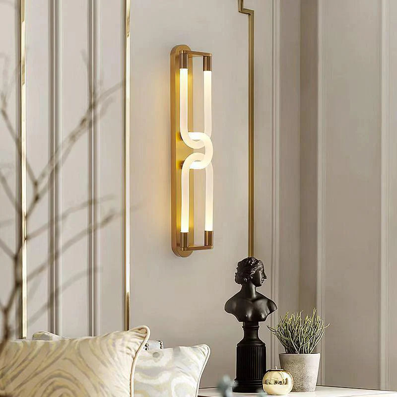 LED Gold Long Acrylic Tube Wall Light