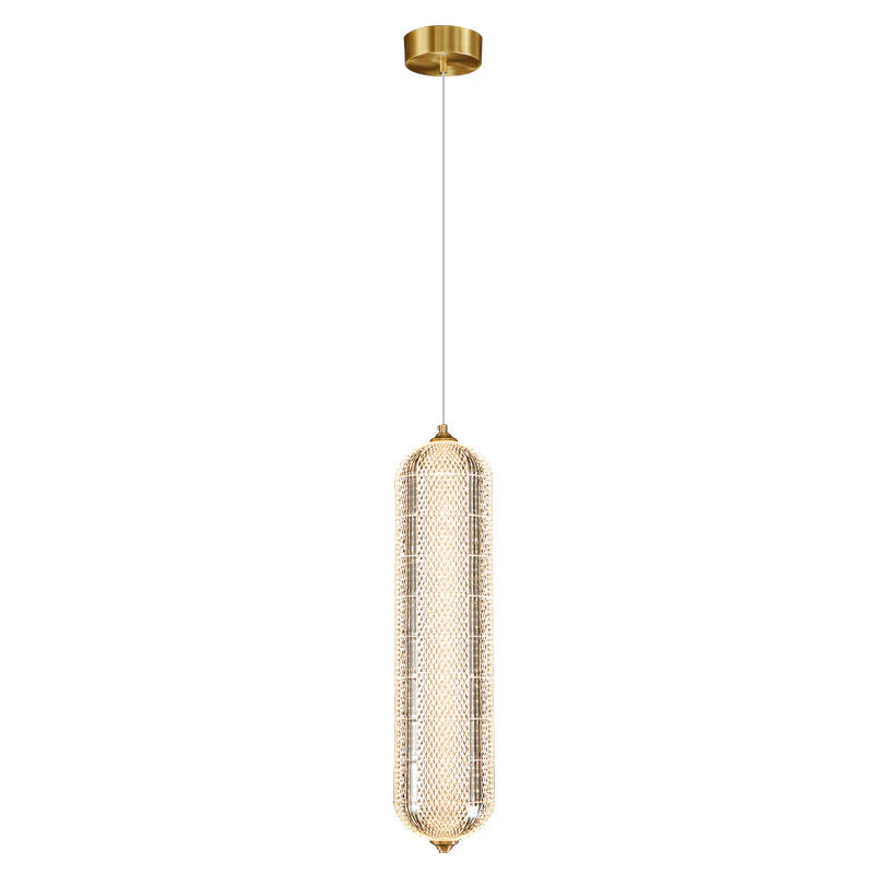 Aurora Capsule Pendant – Luxe Crystal Mesh Light