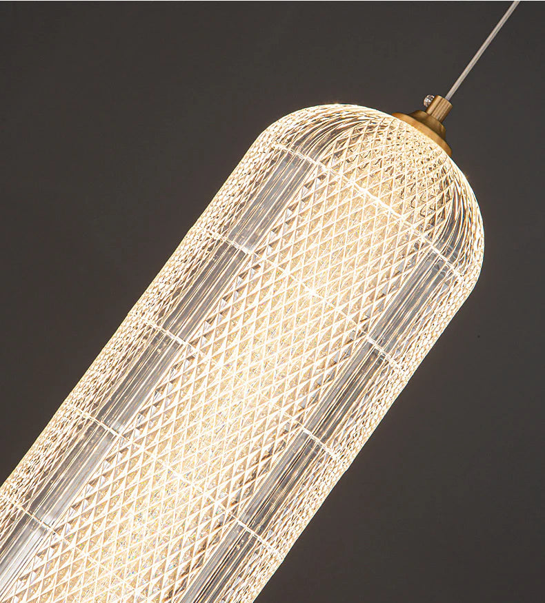 Aurora Capsule Pendant – Luxe Crystal Mesh Light