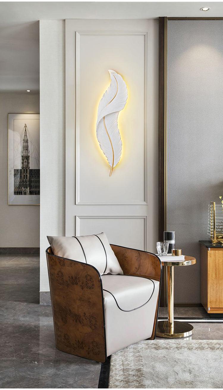600MM White Feather LED Wall Light