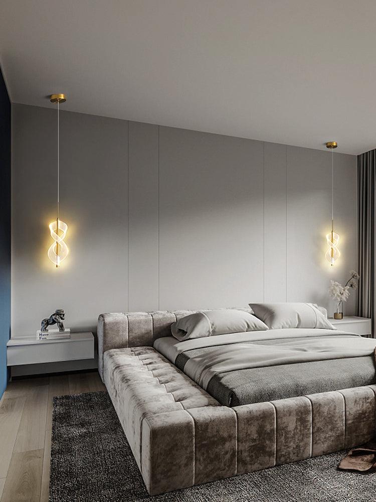 Twisted Spiral LED Pendant Light – Modern Minimal Hanging Lamp for Bedroom & Living Room