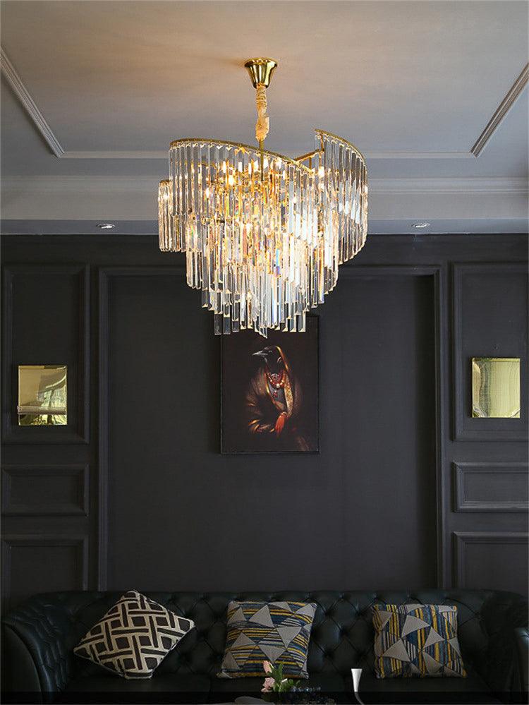 Modern 600MM Gold Crystal Chandelier – Warm White