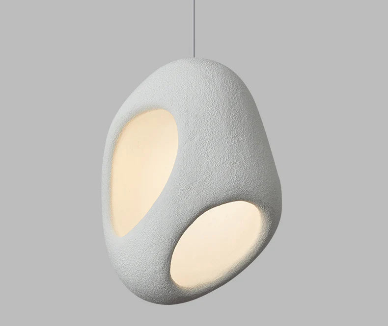 Modern Sculptural Pendant Light – Matte White Textured Finish 600MM