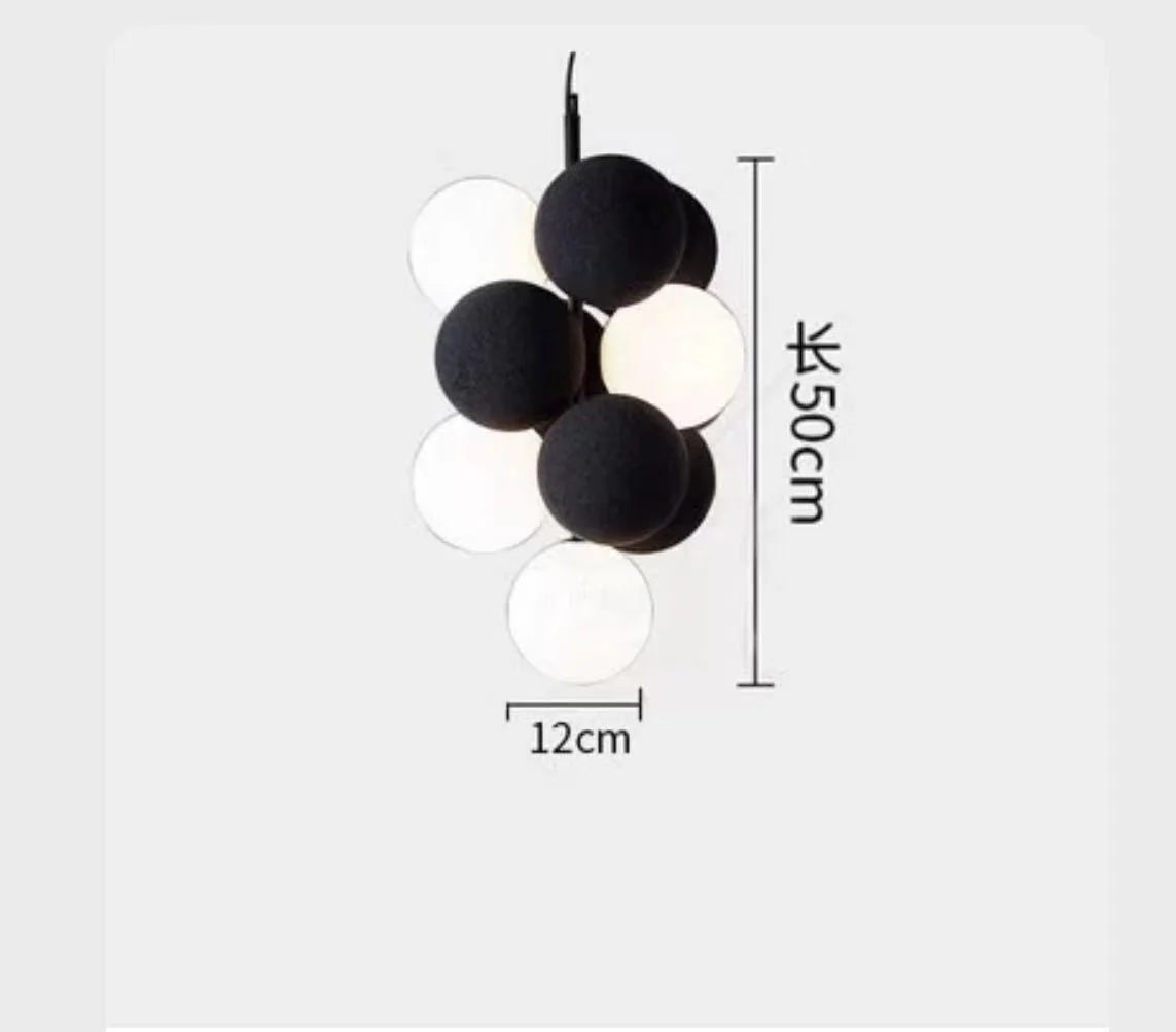Luna Cluster Pendant – Textured Stone & Frosted Glass Chandelier