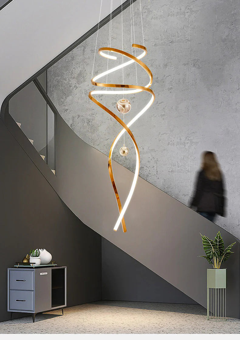 Stello curvy modern double height chandelier