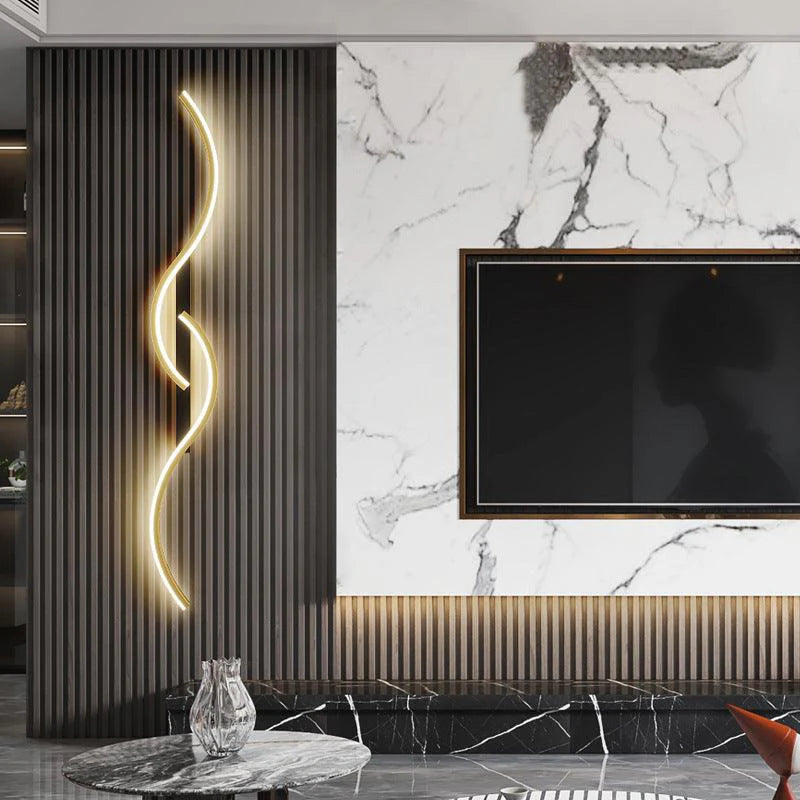 Modern LED Twisted Wave Wall Light – Sleek Artistic Vertical Wall Sconce