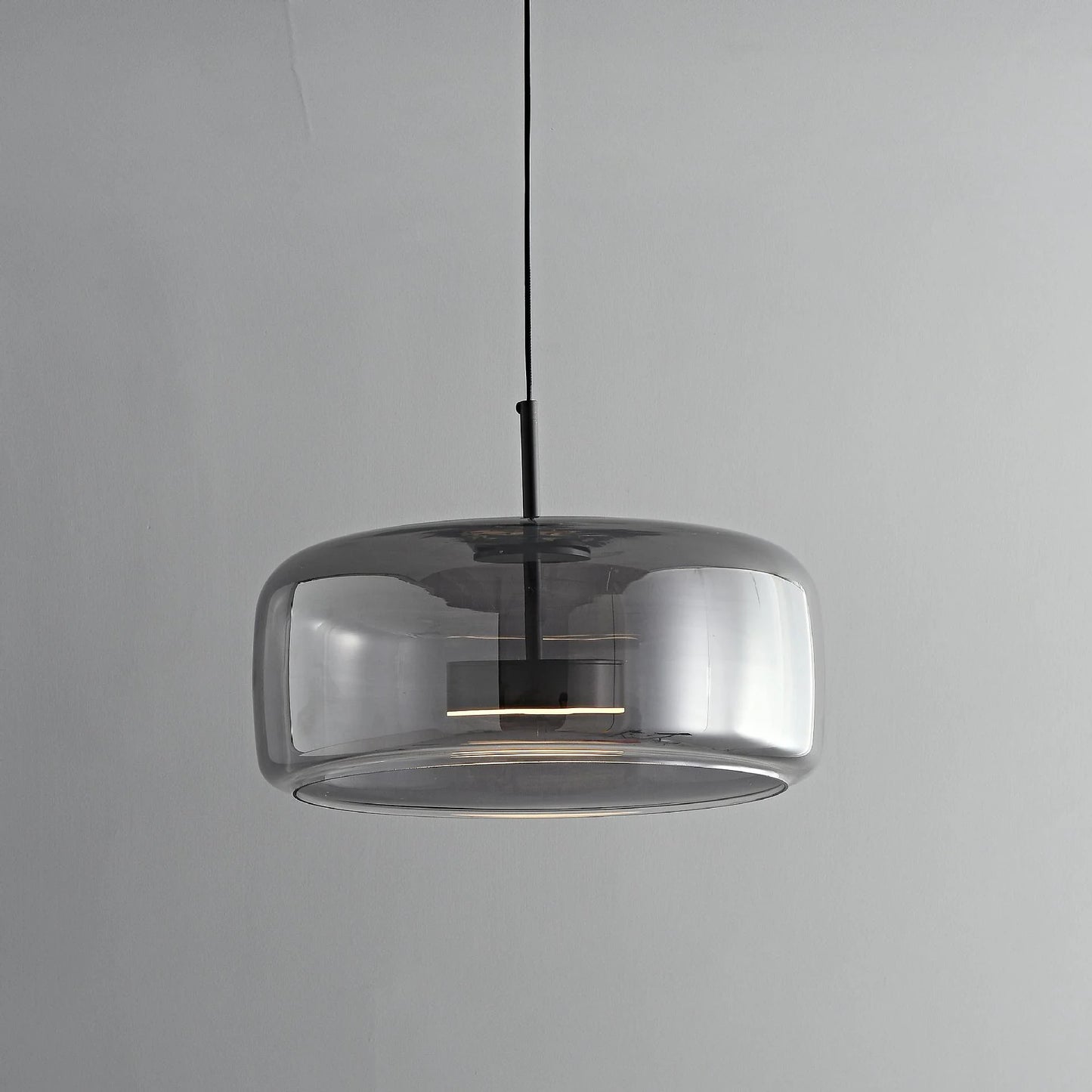 Modern Smoke Grey Glass Dome Pendant Light – LED Compatible