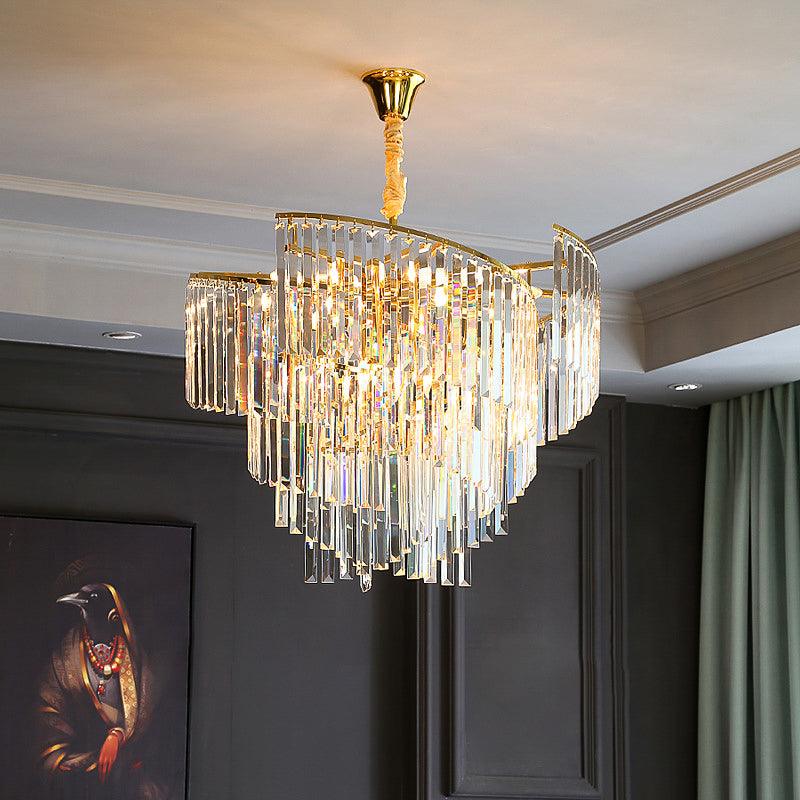 Modern 600MM Gold Crystal Chandelier – Warm White