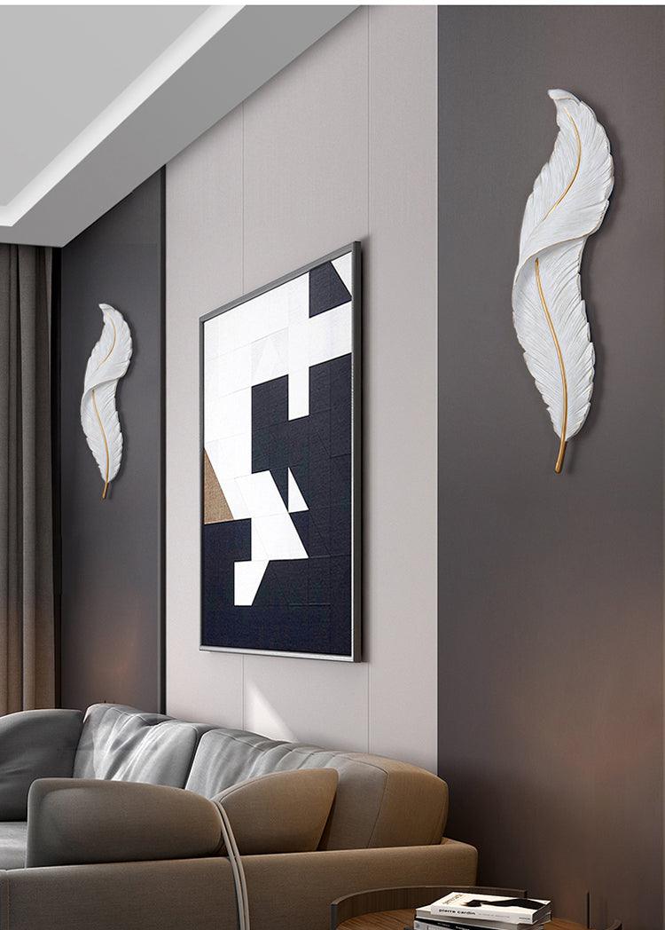 600MM White Feather LED Wall Light