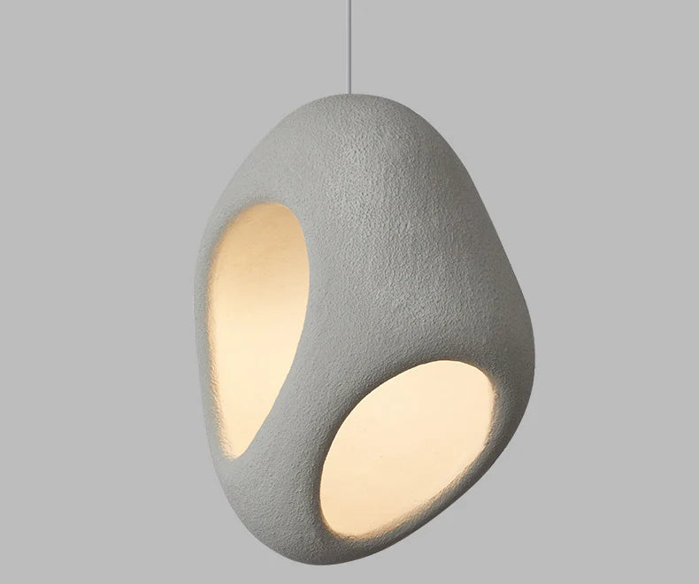 Modern Sculptural Pendant Light – Matte White Textured Finish 600MM