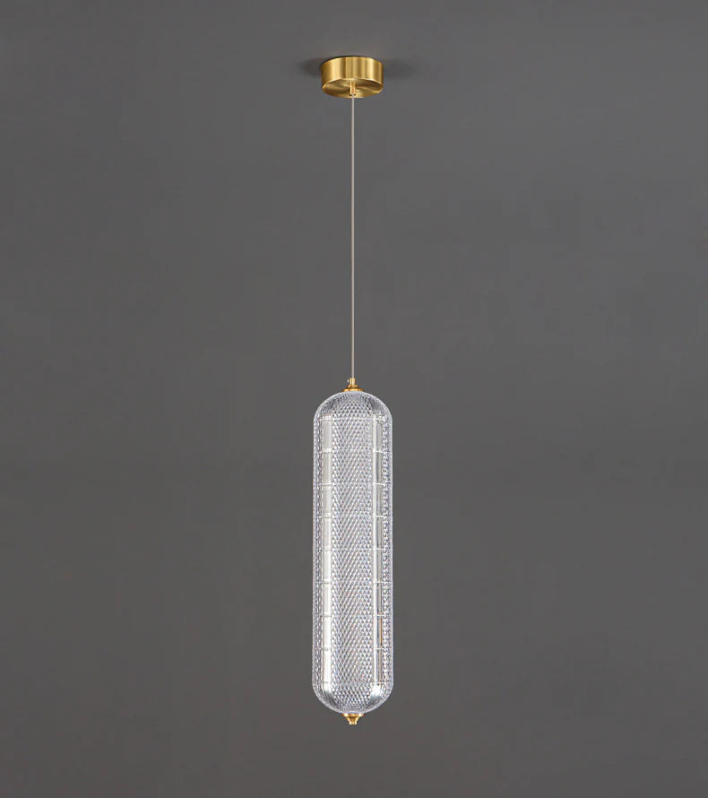 Aurora Capsule Pendant – Luxe Crystal Mesh Light