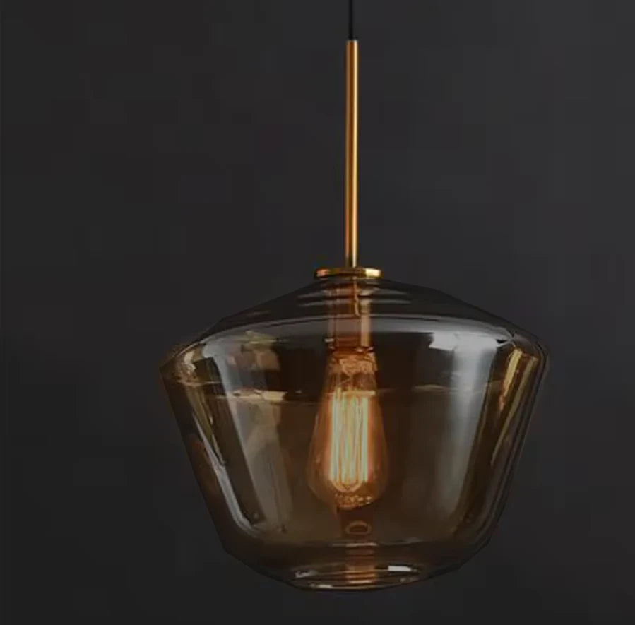 Modern Amber Glass Pendant Light