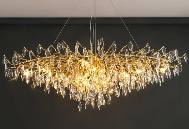 Modern 1200MM Waterdrop Crystal Chandelier – Gold Finish