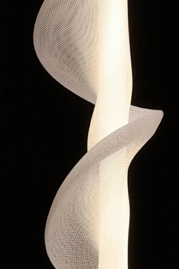 Drift Pendant – Sculptural LED Light in Twisted Mesh Form