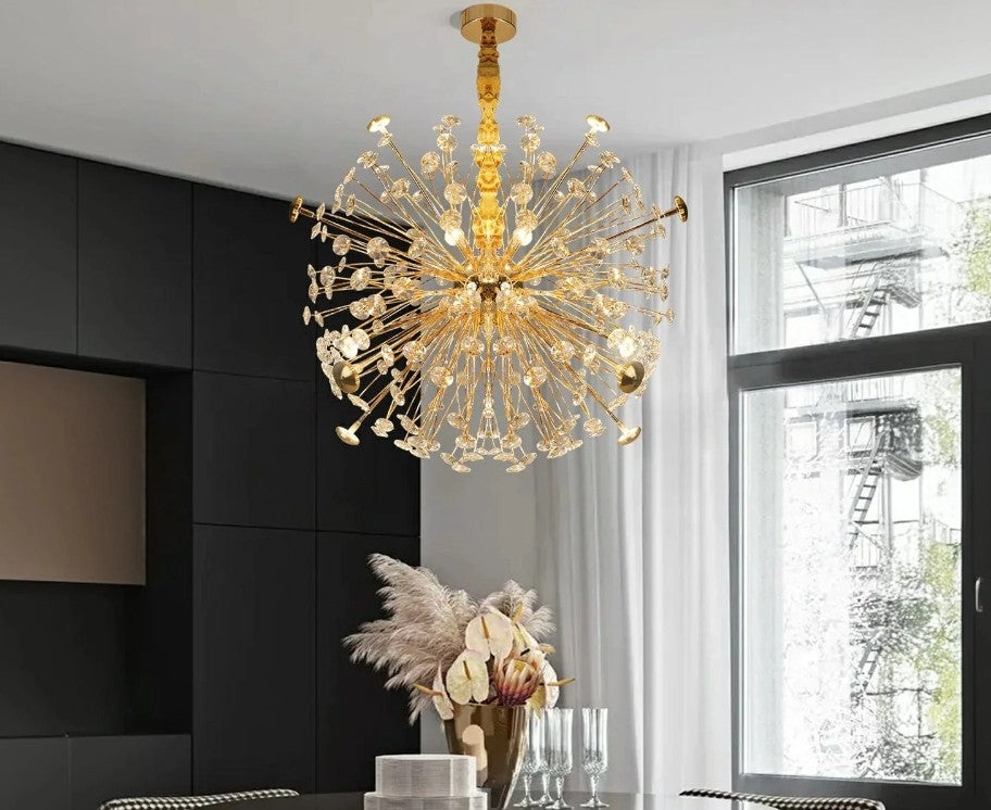 Golden Crystal Chandelier