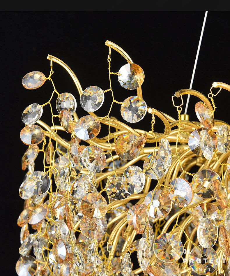 Modern Gold 800MM Crystal Tree Design Chandelier – for Over Dining Table