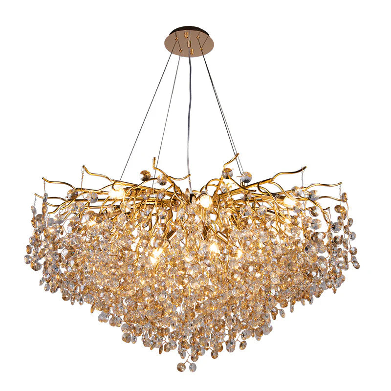 Modern Gold 800MM Crystal Tree Design Chandelier – for Over Dining Table