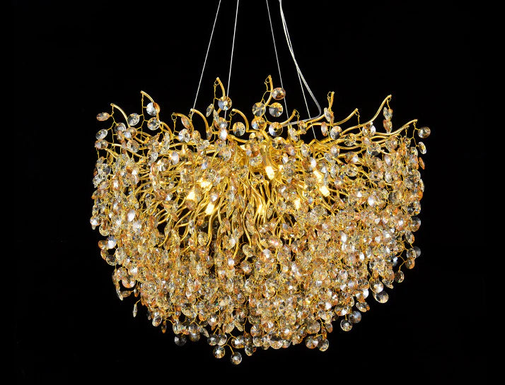Modern Gold 800MM Crystal Tree Design Chandelier – for Over Dining Table