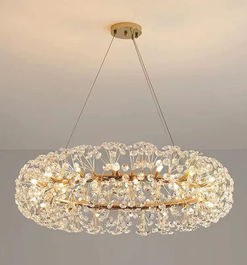 800MM Crystal Glass LED Chandelier – Modern Warm White Light