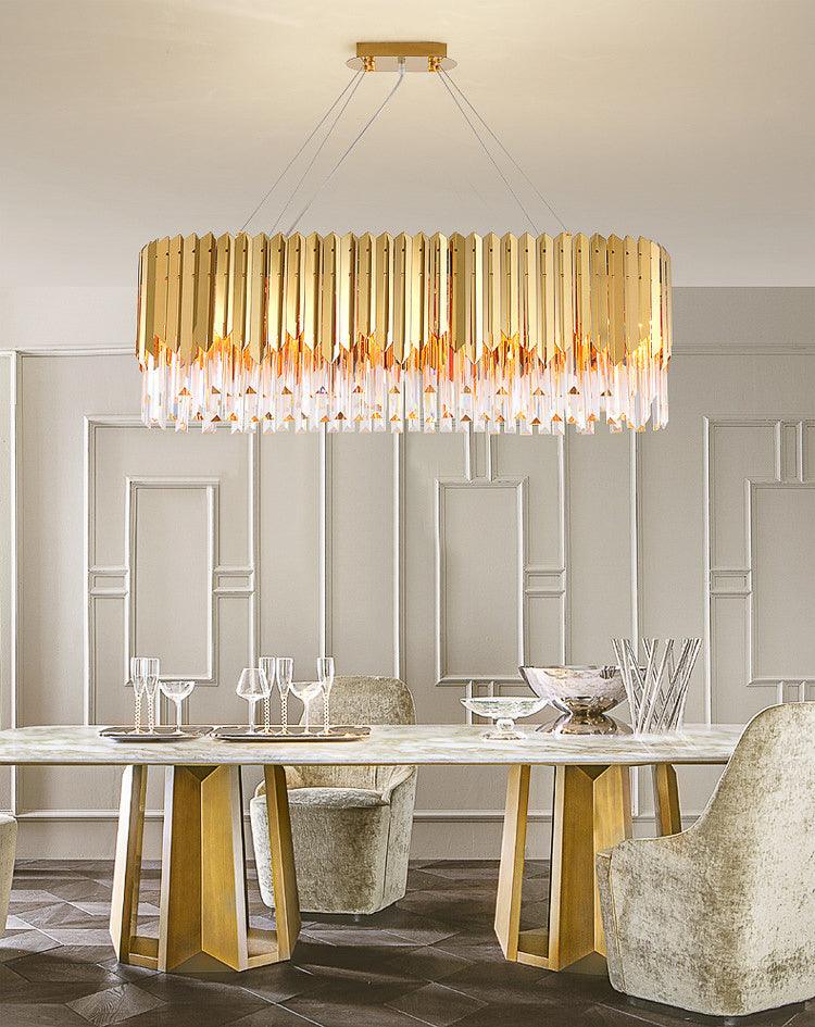 Modern Gold K9 Crystal LED Chandelier (800x300MM) – Warm White