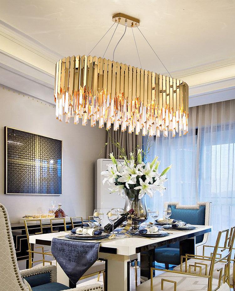 Modern Gold K9 Crystal LED Chandelier (800x300MM) – Warm White
