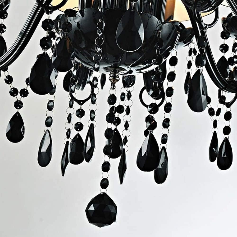 8 Light Black Glass Italian Chandelier
