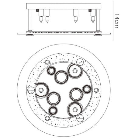 Diyas Destello Four Light Polished Chrome Ceiling Lamp