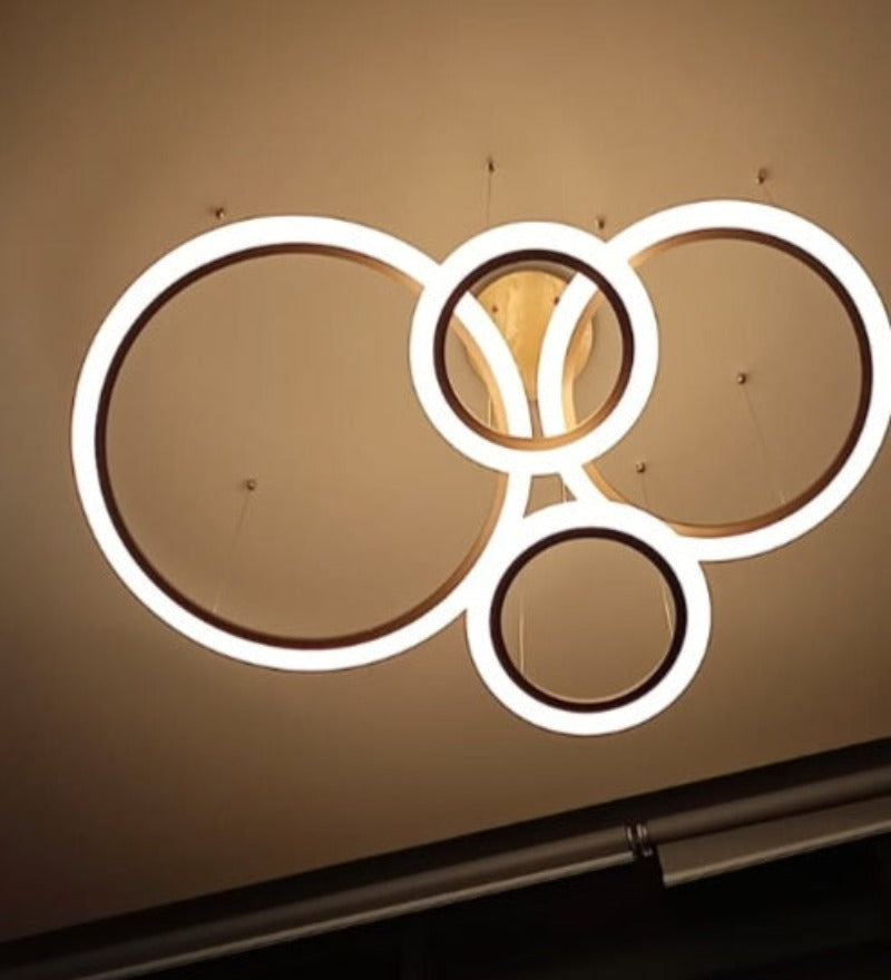 OUSGAR MODERN LED 4 RING CHANDELIER