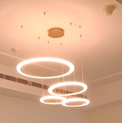 OUSGAR MODERN LED 4 RING CHANDELIER