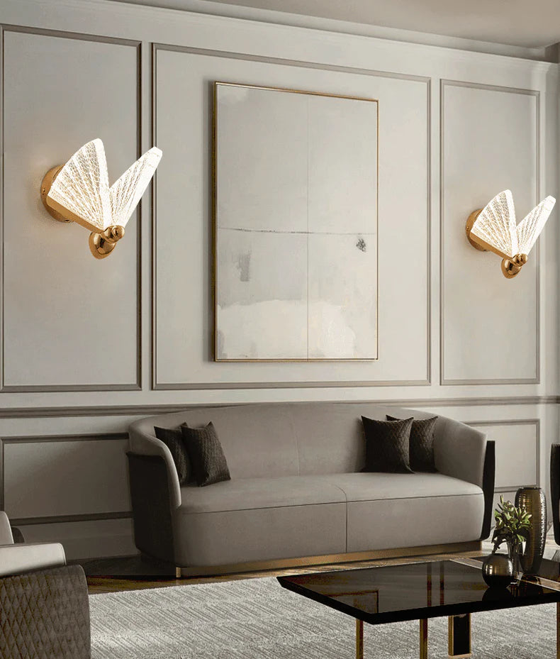 Led Acrylic Butterfly Metal Wall Light