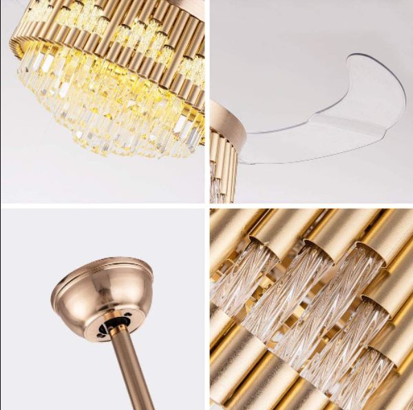 OLTAO CRYSTAL CEILING FAN CHANDELIER