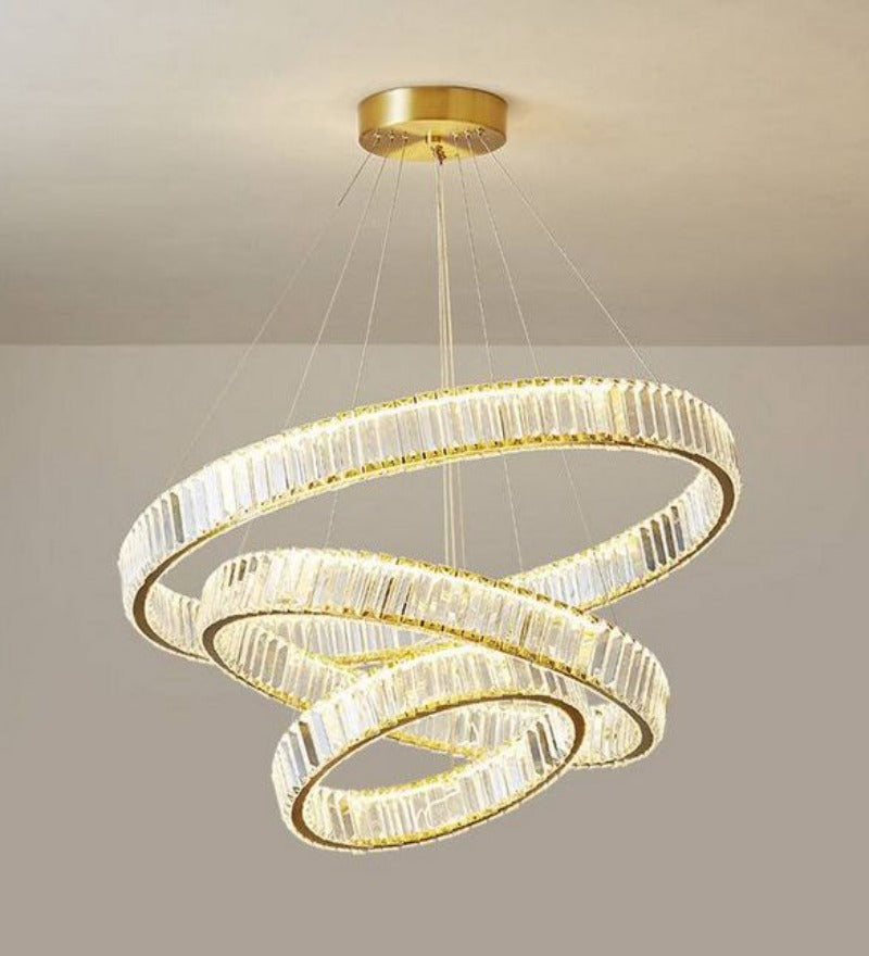 CRYSTAL 3 RINGS CHANDELIER