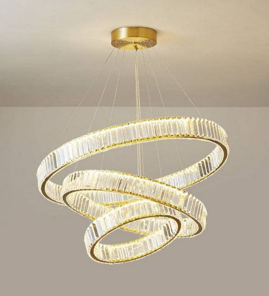CRYSTAL  3 RINGS CHANDELIER