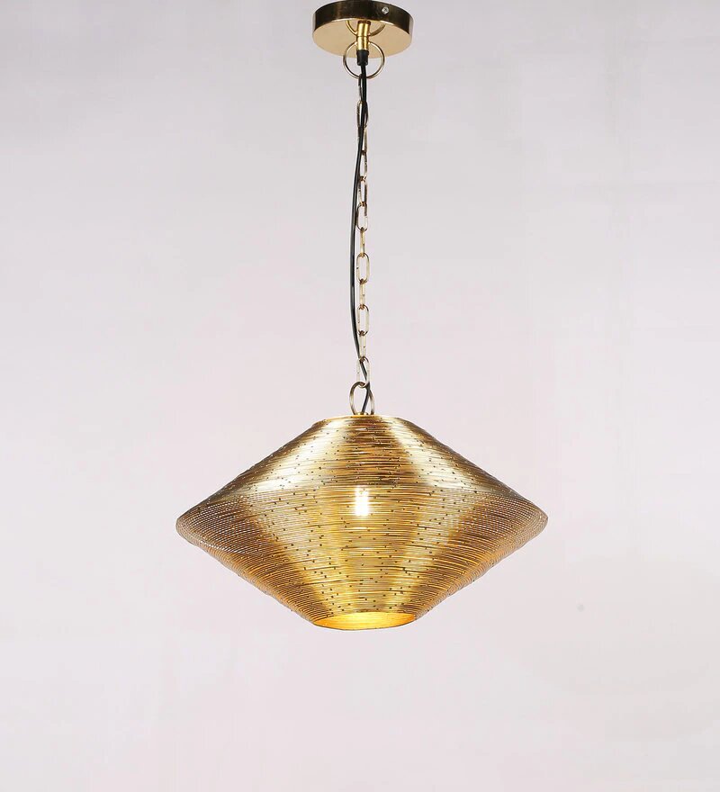 Acorn Antique Brass Metal Hanging Light (SS1483) - Stello Light Studio