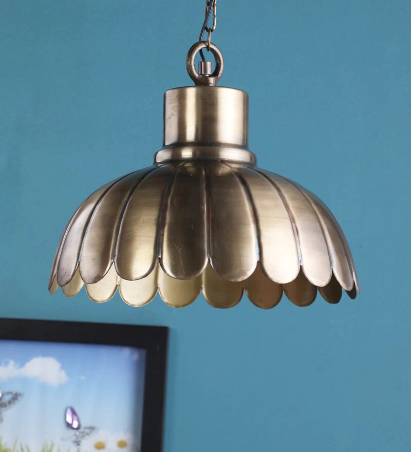Acorn Antique Brass Metal Hanging Light - Stello Light Studio