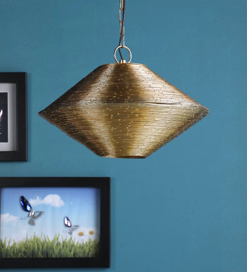 Acorn Antique Brass Metal Hanging Light (SS1483) - Stello Light Studio
